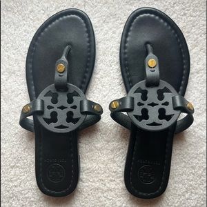 Matte black Tory Burch sandals